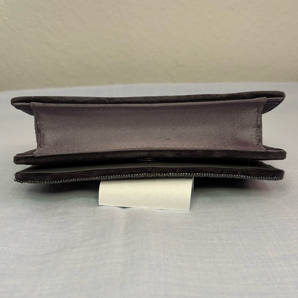 Vintage Black Pressed Velvet with Silver Floral Beading Clutch or Shoulder Bag - Picture 7 of 11